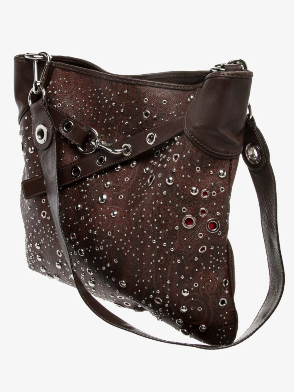 Etro Studded Leather Messenger Bag